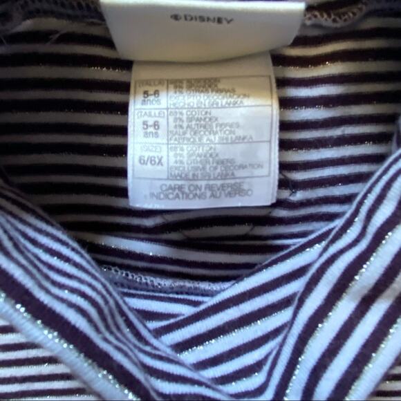 The Disney Store Striped Turtleneck Metallic Kids Sz 5-6 - Picture 4 of 9